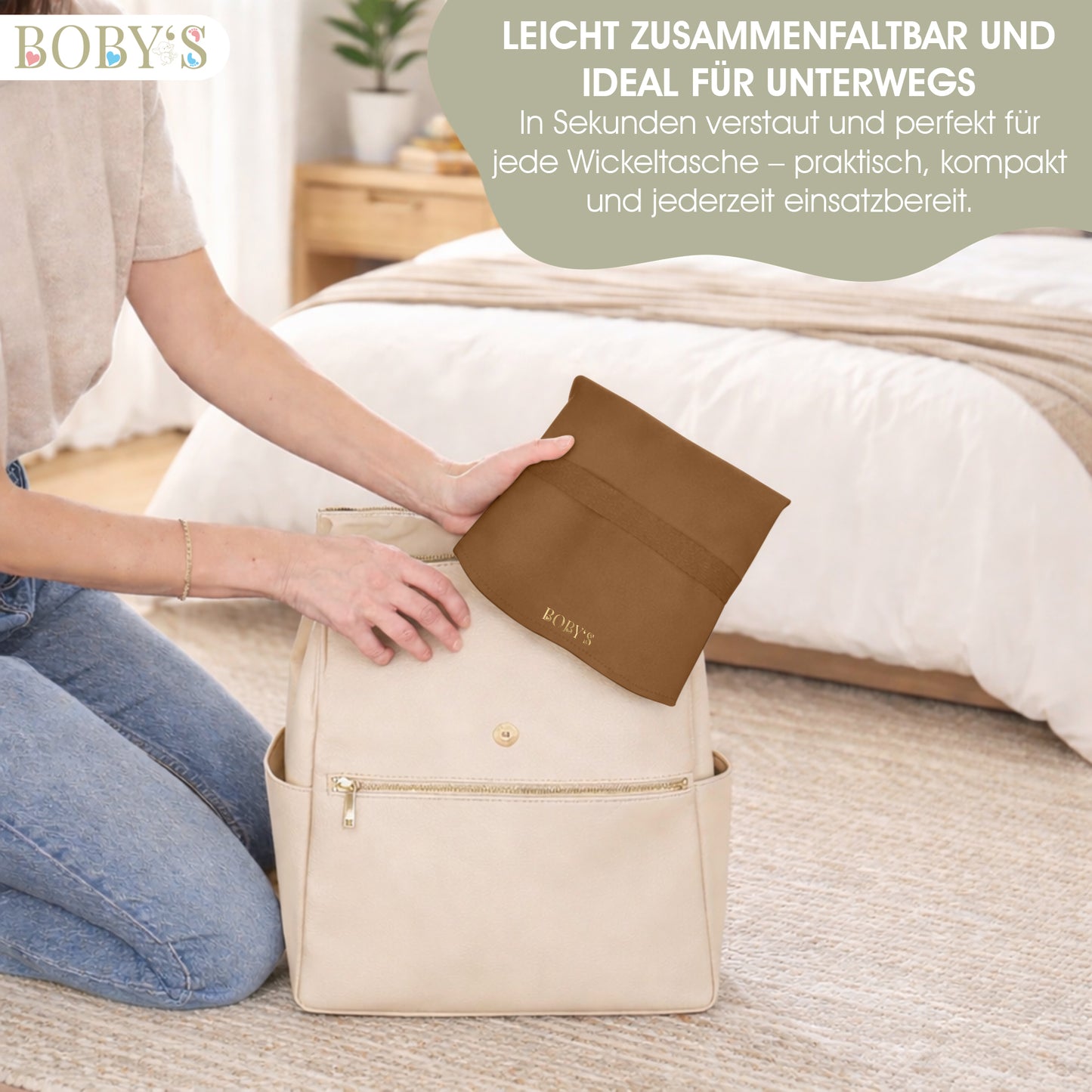 Wickelunterlage aus veganem Leder