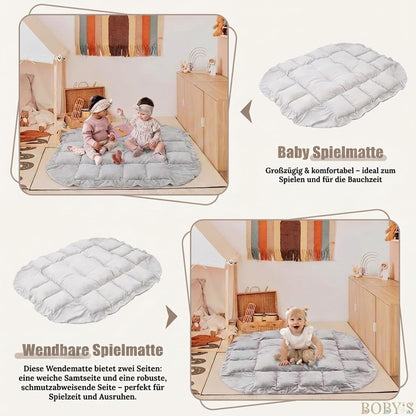 5-in-1 Baby Spielmatte mit Spielbogen & Babynest