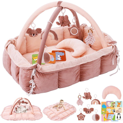 5-in-1 Baby Spielmatte mit Spielbogen & Babynest
