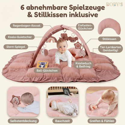 5-in-1 Baby Spielmatte mit Spielbogen & Babynest