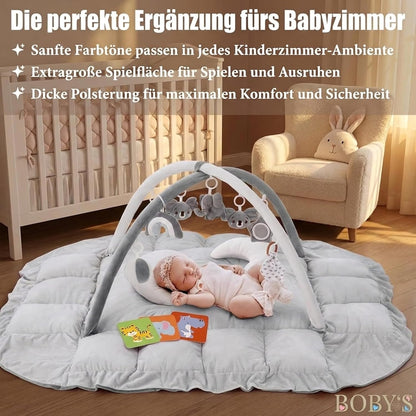 5-in-1 Baby Spielmatte mit Spielbogen & Babynest